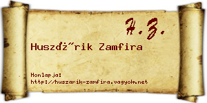 Huszárik Zamfira névjegykártya